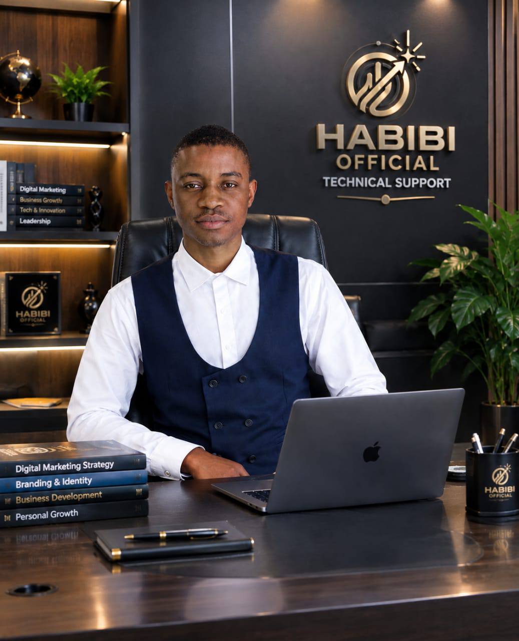 Habibi Official founder working at a desk